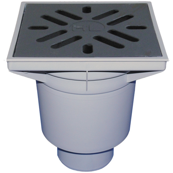 HL606/5 Трап ПП PERFEKT с верт. выпуском, решёткой из чугуна с клапаном DN160